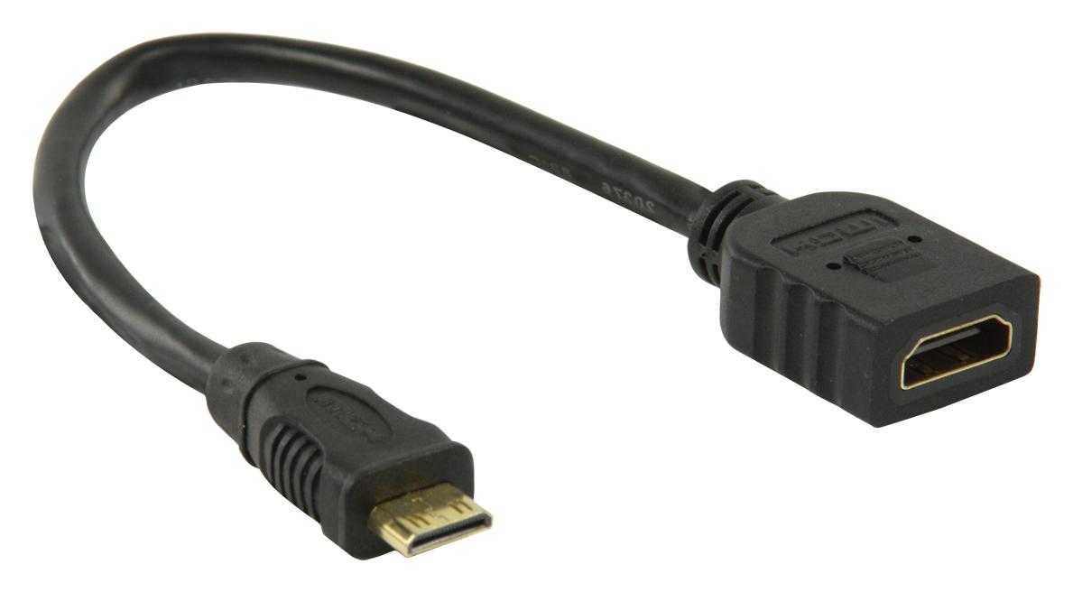 E44-Cordon informatique mini-hdmi male / hdmi a femelle l= 0.20m à