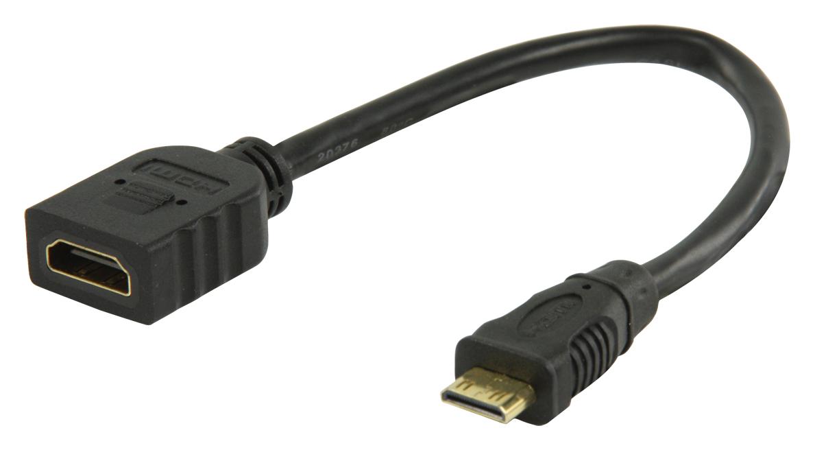 Cordon informatique mini-hdmi male / hdmi a femelle l= 0.20m