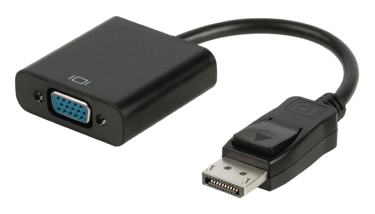 Câble connecteur displayport mâle vers vga femelle 0.15 m noir