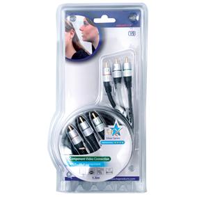 Cordon audio-vidéo haut de gamme 3 x rca mâle / 3 x rca mâle l=1.50m