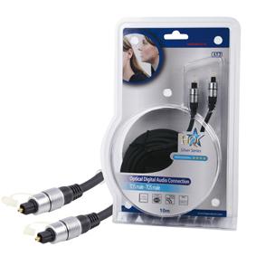 Cordon audio-vidéo optique haut de gamme toslink mâle / toslink mâle l=10m