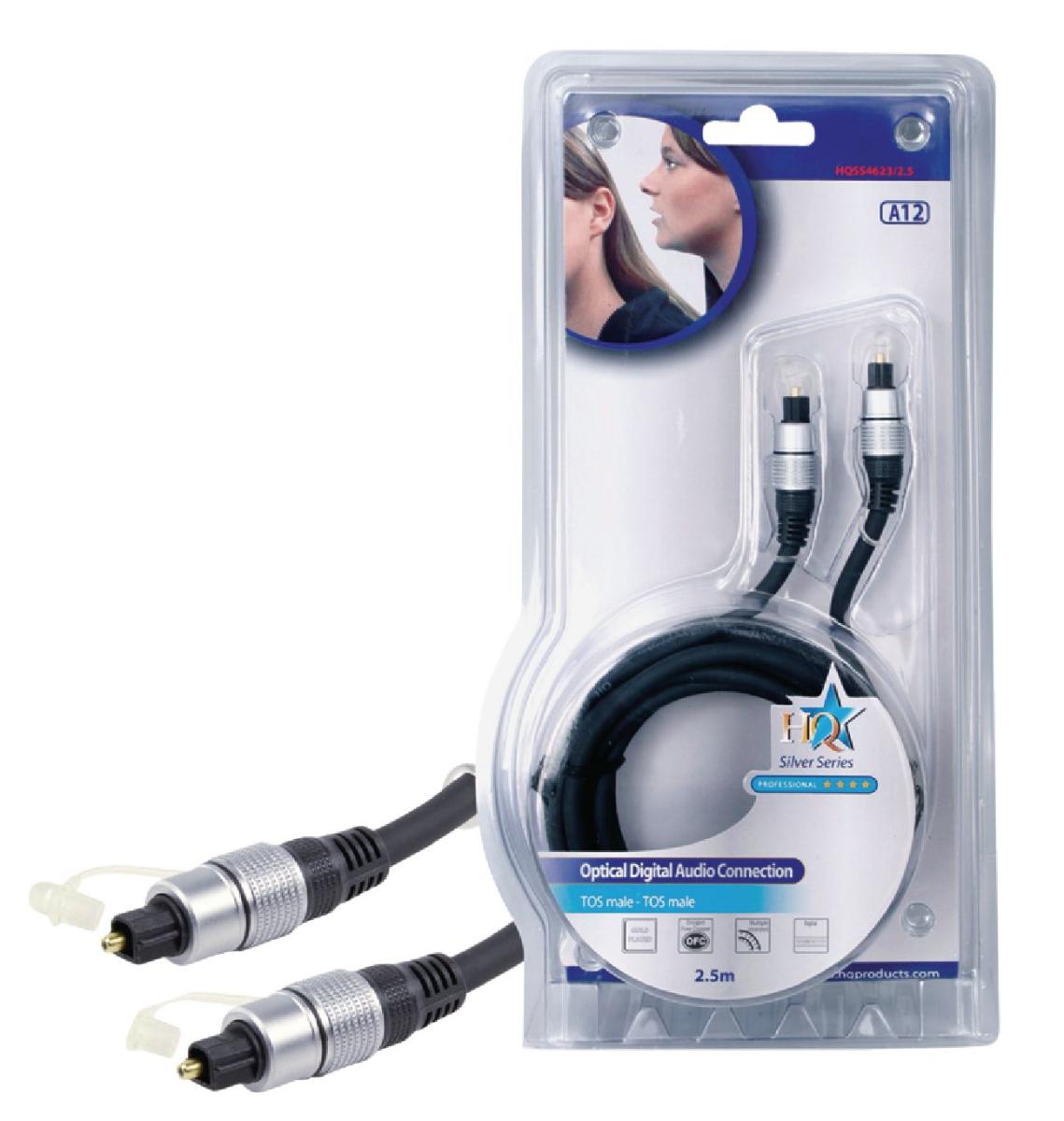 Cordon audio-vidéo optique haut de gamme toslink mâle / toslink mâle l=3.00m
