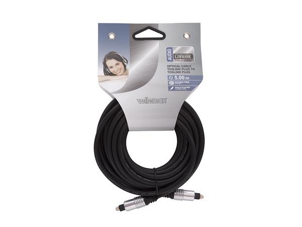 Cordon audio-vidéo optique haut de gamme toslink mâle / toslink mâle l=5m