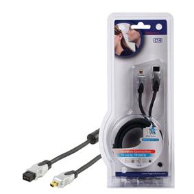 Cordon informatique firewire 4 broches mâle / firewire 9 broches mâle l=1.50m