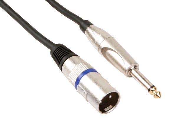 Cordon micro xlr mâle / j 6, 35 mono mâle : 1,5m
