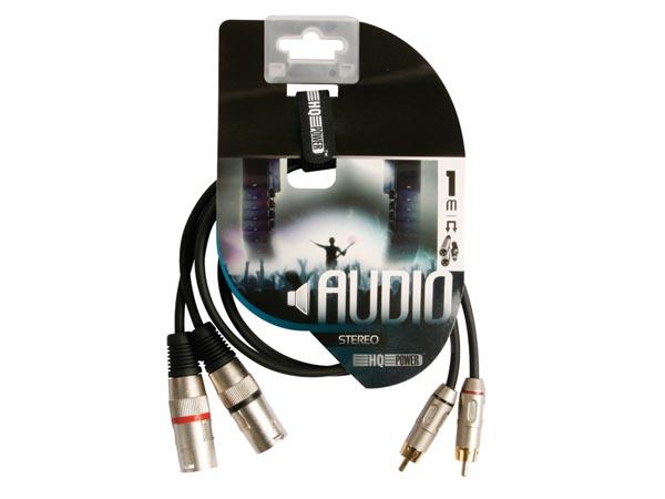Cordon sono-musique 2 x rca mâle / 2 x xlr 3 broches mâle l=1,5m