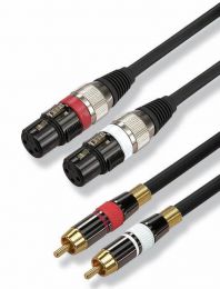 Cordon 2 xlr femelle / 2 rca mâle / l=1, 5m