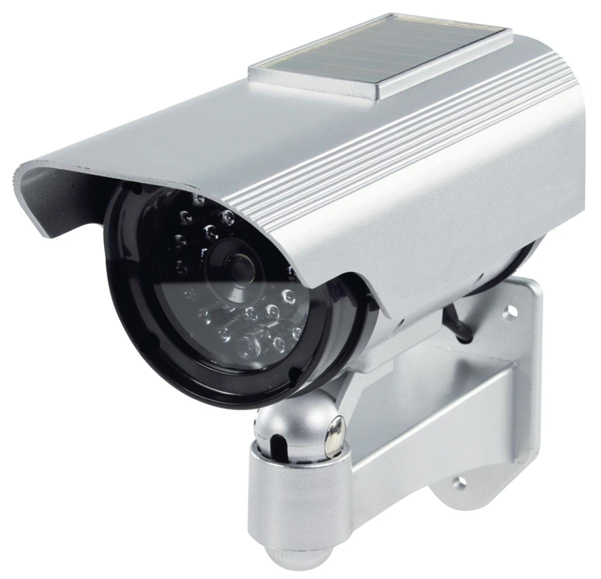 Camera factice exterieure avec panneau solaire et led clignotante