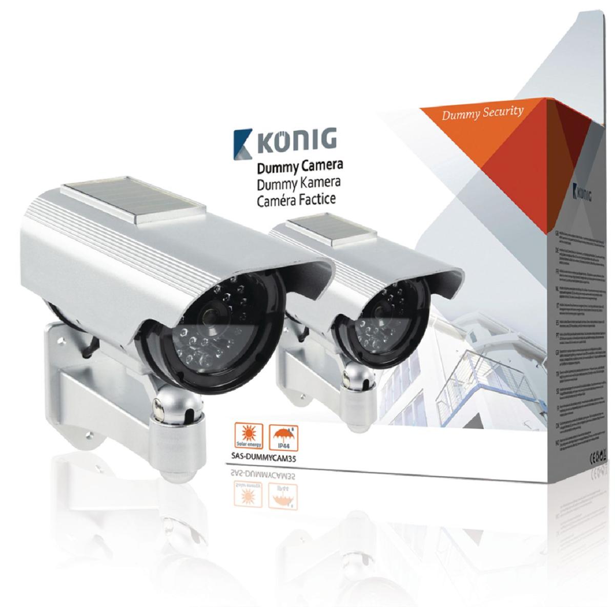 Camera factice exterieure avec panneau solaire et led clignotante
