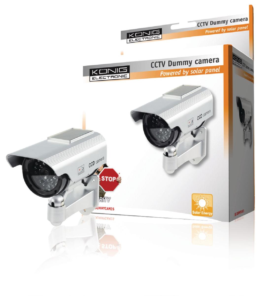 Camera factice exterieure avec panneau solaire et led clignotante