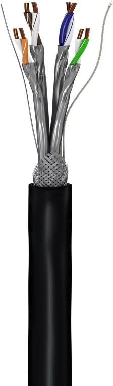 Cable réseau cat6a s/ftp (double blindage) 10/100/1000 mbps (pimf) pour l'exterieur (vendu au metre)
