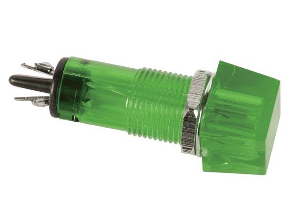 Voyant carre 11.5 x 11.5mm 220v vert