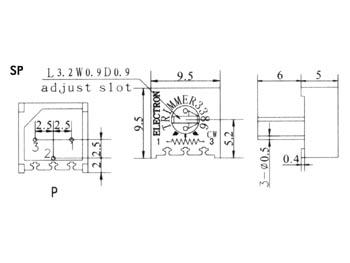 Resistance ajustable monotour horizontale cermet 0.33w 10 ohms