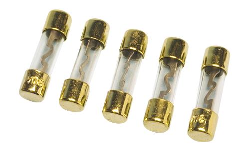 Blister de 5 x fusibles rapides auto dore 10.35x 38mm forte puissance : 50a