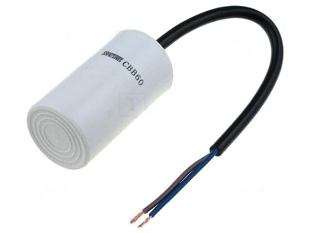 Condensateur permanent pour moteur electriques, pompes, ventilateurs,sorties a fils 16uf 450v 42x70mm