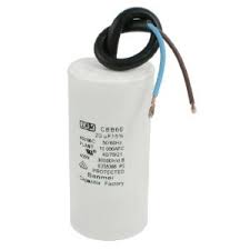 Condensateur permanent pour moteur electriques, pompes, ventilateurs,sorties a fils 6uf 450v 30x53mm