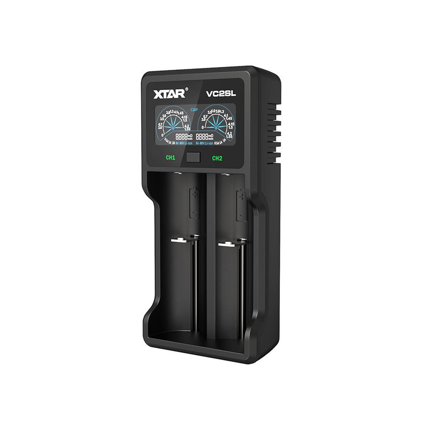 Xtar vc2sl chargeur multi technologie via usb-c / li-ion ni-cd ni-mh 1,2v et 3,7v (2 accu max)