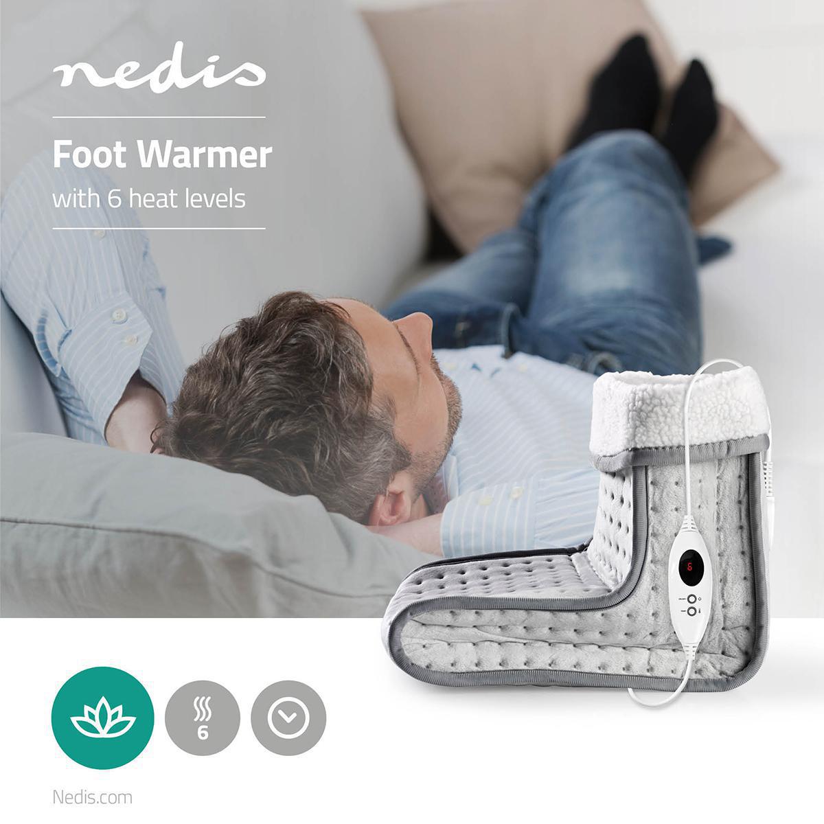 Chauffe pied - 6 réglages de chaleur - lavable - minuterie d'arrêt - protection contre la surchauffe