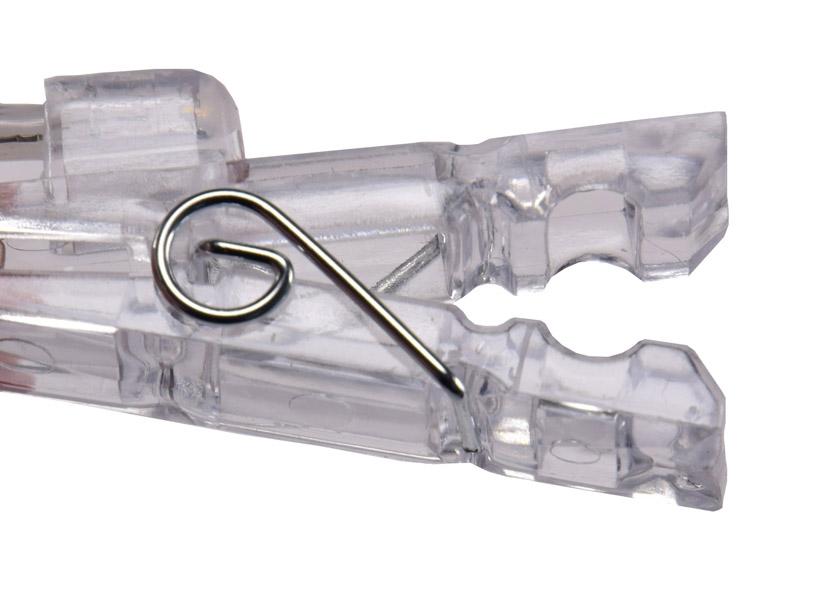 Guirlande à led avec 40 clips photo - blanc chaud - câble transparent - à piles (3xaa)