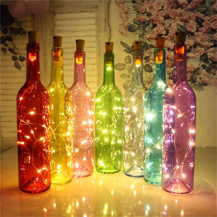 Guirlande lumineuse [9 Pièces] Led Bouteille Guirlande, Guirlande Lumineuse  2m 20 Bouchon Lumineux Led Lampes De