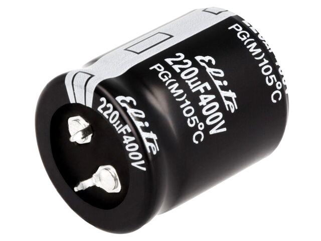 Condensateur chimique radial 220uf 400v 30x35mm  105°c snap-in
