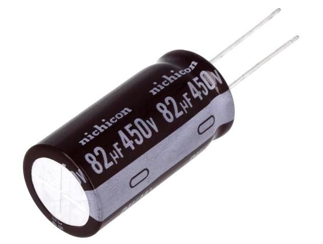 Condensateur chimique radial 82uf / 450v / 16x31.5mm / 105°c / nichicon