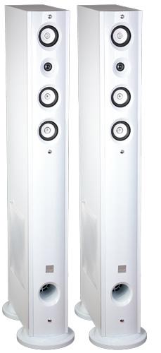 Paire d'enceintes type colonne 3 voies 120w 4 ohms 50-20000hz 6 ohms blanc