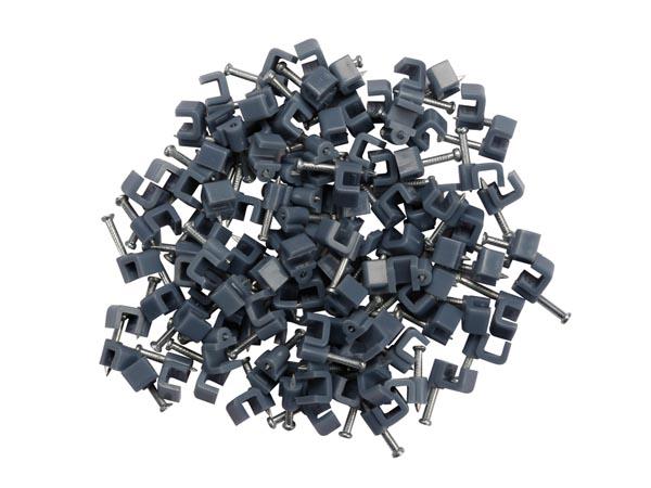 Clips de fixation plat gris 4mm (100pcs/boîte)