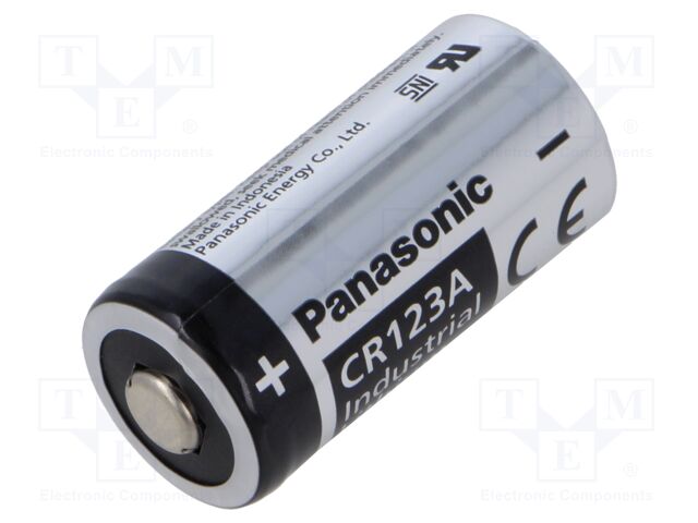Pile cyclindrique lithium photo 3v 1550mah cr123a (17.1 x 34.5mm) panasonic
