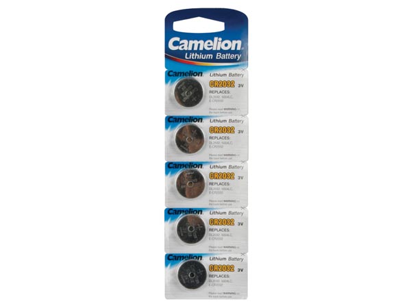 Pile bouton lithium 3.0v 210ma (20.0x3.2mm) cr2032 (5pcs/bl) 0% mercure