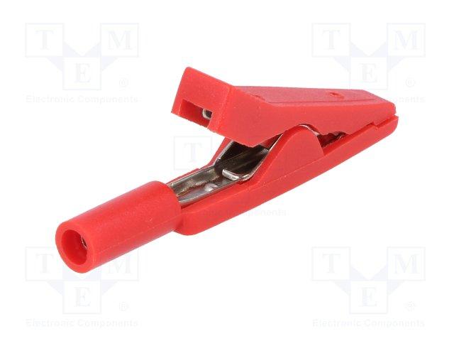 Pince crocodile pour pointes de touche de multimètre / rouge / 10a / 500v