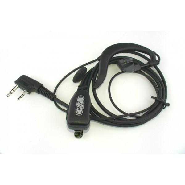 Micro oreillette crt  pro avec commutateur ptt cravatte connectique type  k