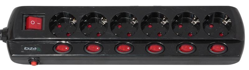 Bloc multiprise 6 prises avec interrupteur par voie puissance totale 3500w