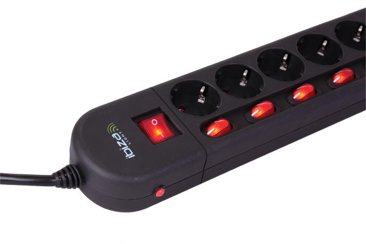Bloc multiprise 6 prises avec interrupteur par voie puissance totale 3500w
