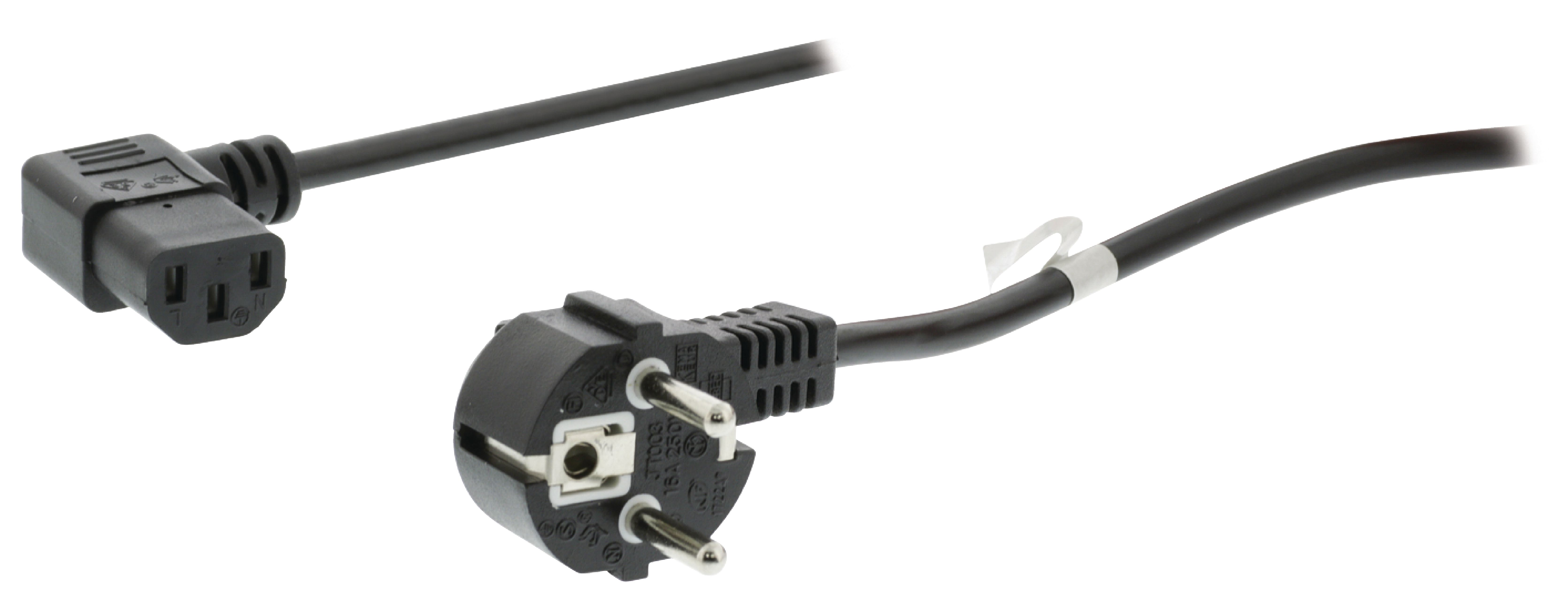 E44-Câble d'alimentation avec fiche coudée l=1.80m noir à 4,90 €