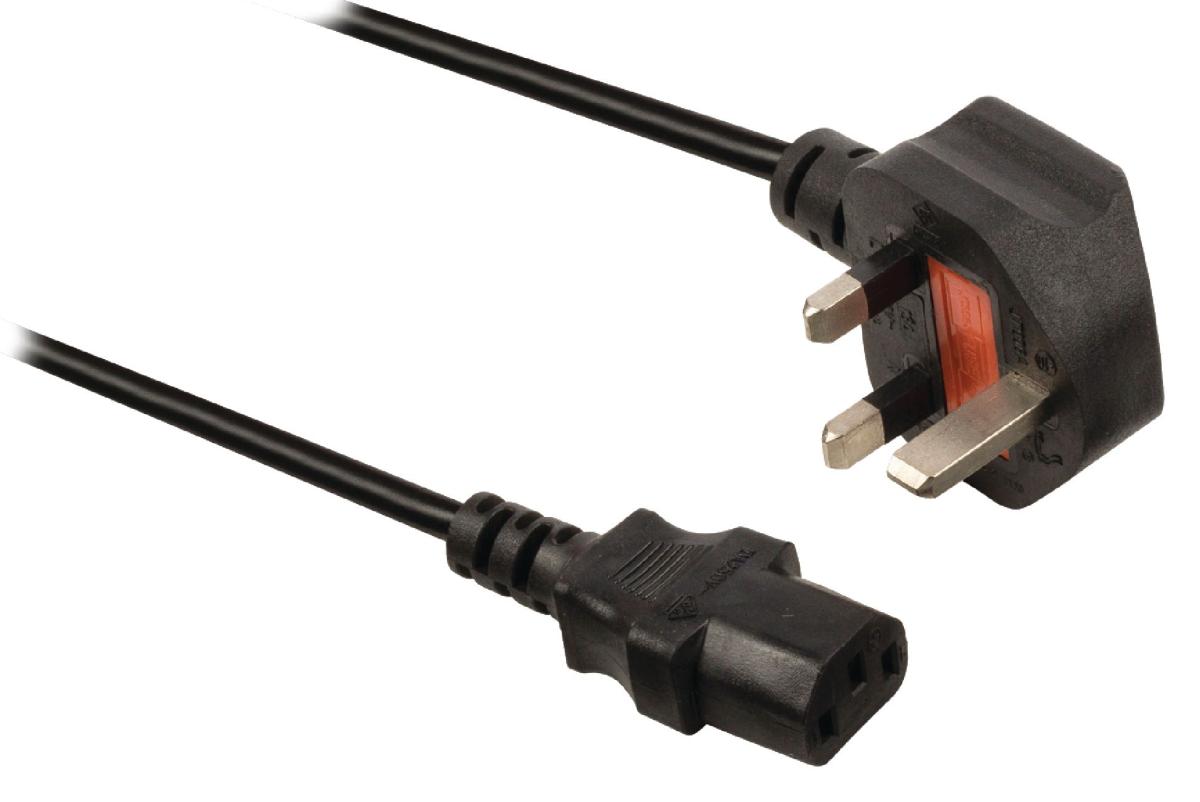 Cordon secteur fiche uk / fiche iec femelle l= 1.80m
