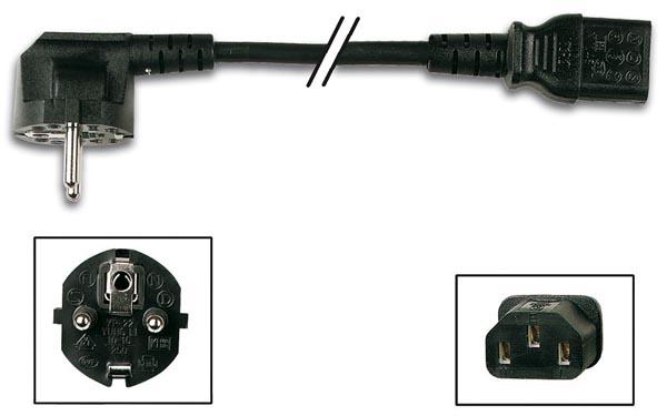 E44-Cordon d'alimentation secteur fiche 3 poles mâle / fiche cee