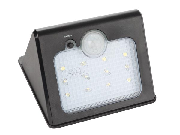 Lampe solaire murale avec capteur pir - étanche