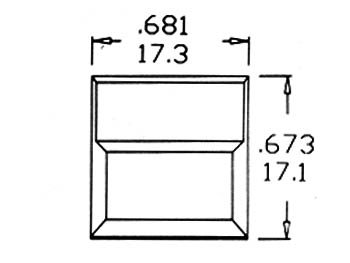 Digitast  rouge  sans led 17.1 x 17.5 x 8 mm