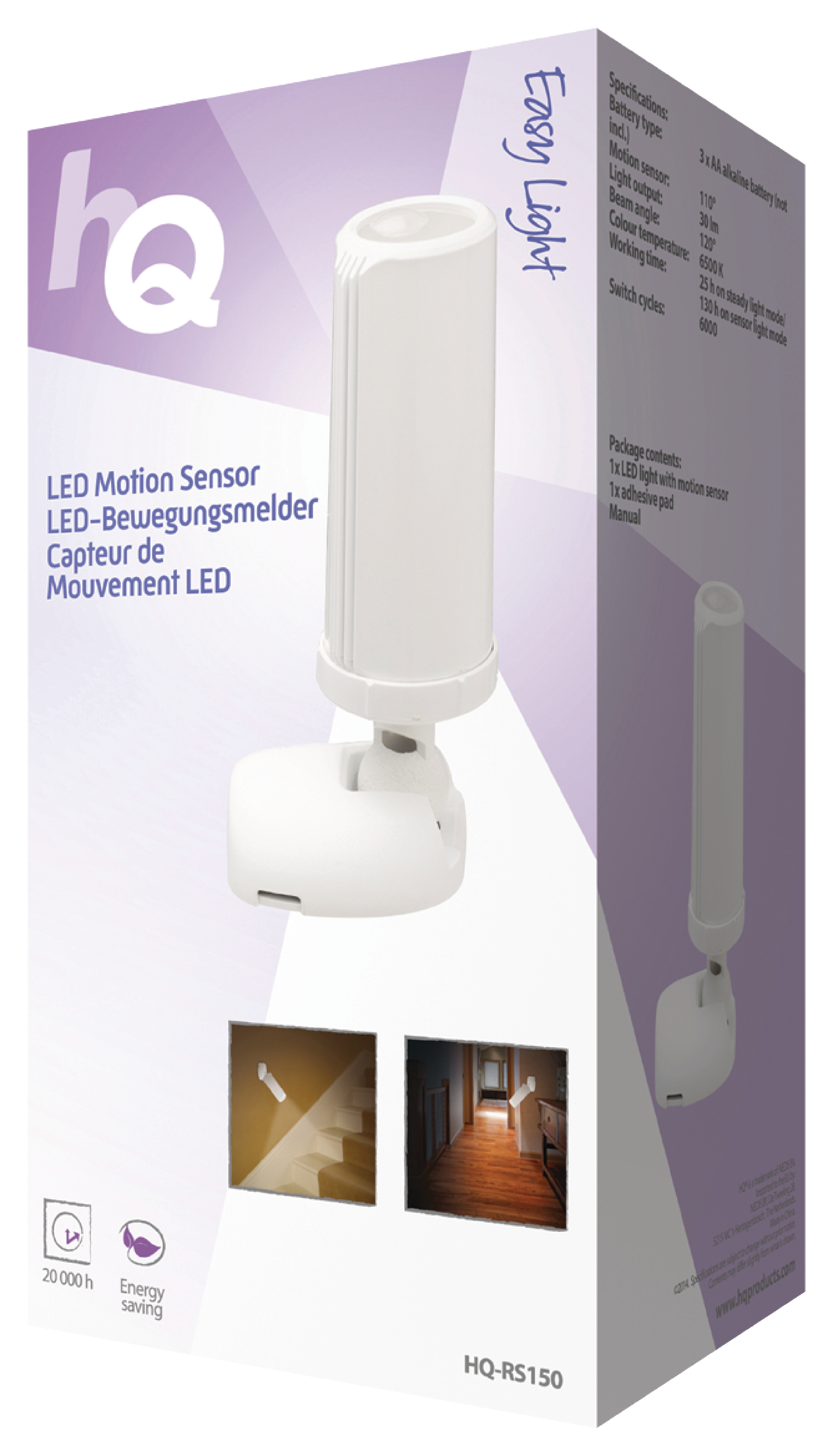 éclairage led avec capteur de mouvement, fonction lampe torche et 3 modes de lumière
