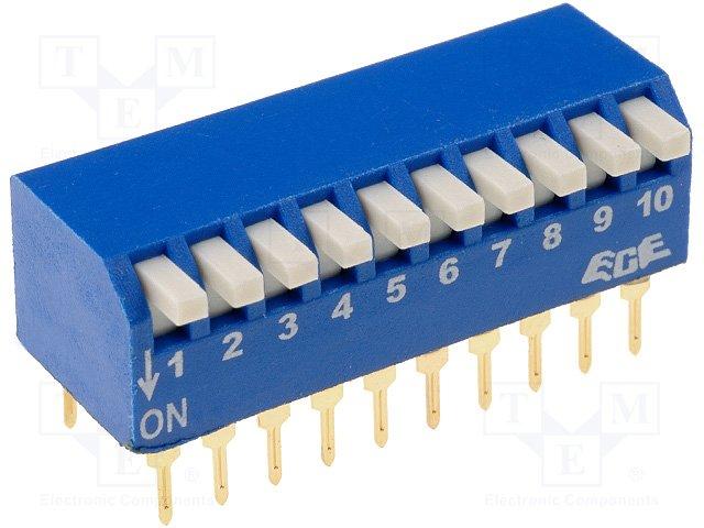 Inter dil piano 10 poles 50ma/12vdc pas 2.54mm