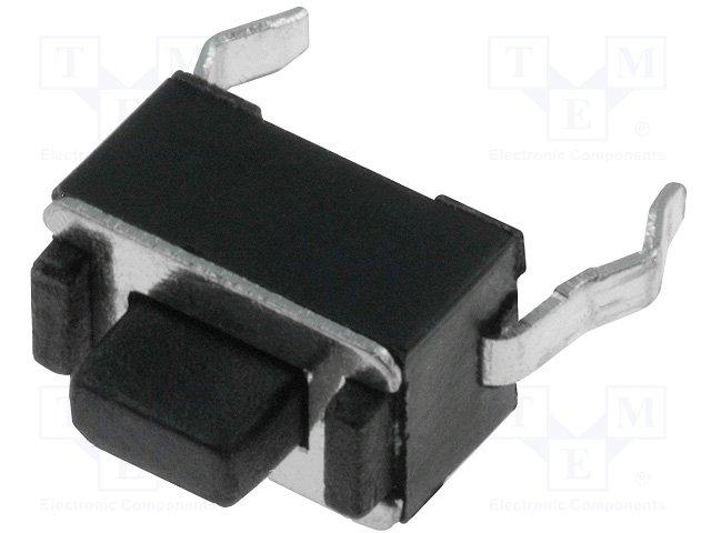 Inter a poussoir pour ci off-(on) 3.5x6mm h= 5mm  0.05a / 12vdc