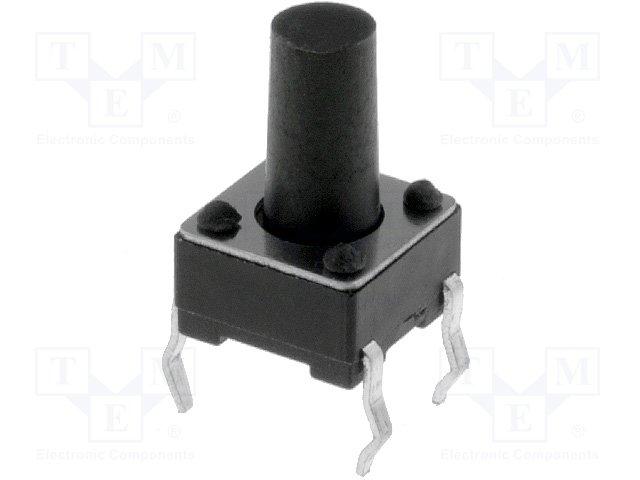 Inter a poussoir pour ci off-(on) 6x6mm h= 9.5mm  0.05a / 12vdc