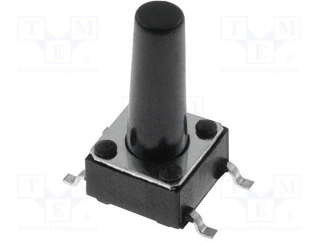 Inter a poussoir pour ci cms off-(on) 6x6mm h= 13mm  0.05a / 12v