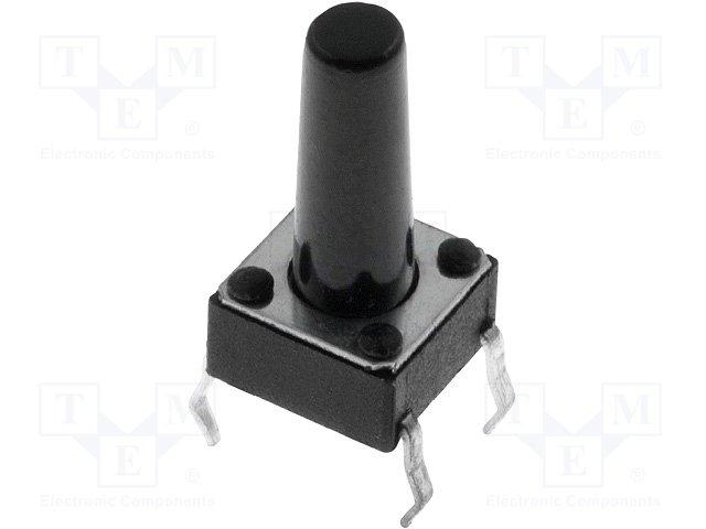 Inter a poussoir pour ci off-(on) 6x6mm h= 13mm  0.05a / 12vdc