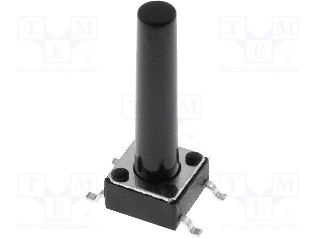 Inter a poussoir pour ci cms off-(on) 6x6mm h= 19mm  0.05a / 12v