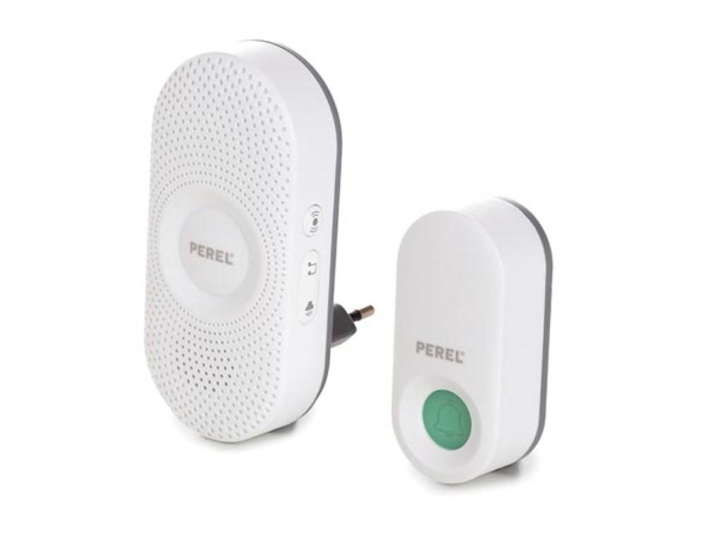 Sonnette sans fil avec récepteur sur prise électrique ip44 / 36 mélodies / portée 300m