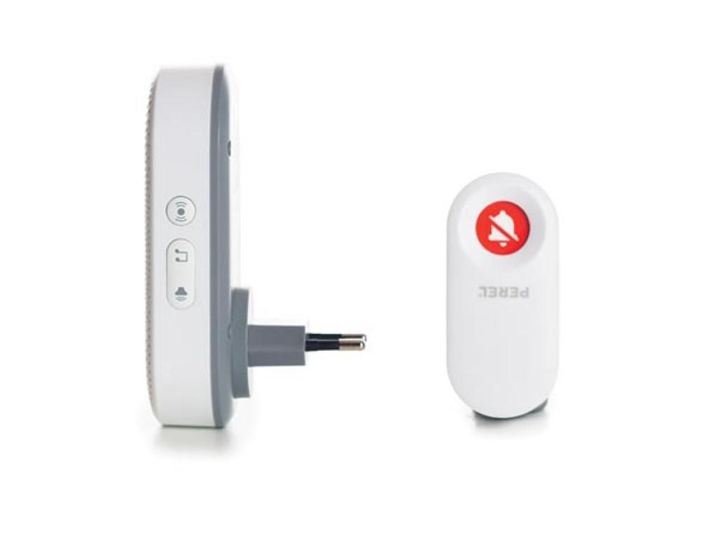 Sonnette sans fil avec récepteur sur prise électrique ip44 / 36 mélodies / portée 300m