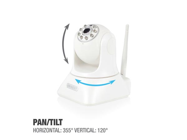 Caméra ip full hd 1080 p pan/tilt - wifi - avec application - blanc