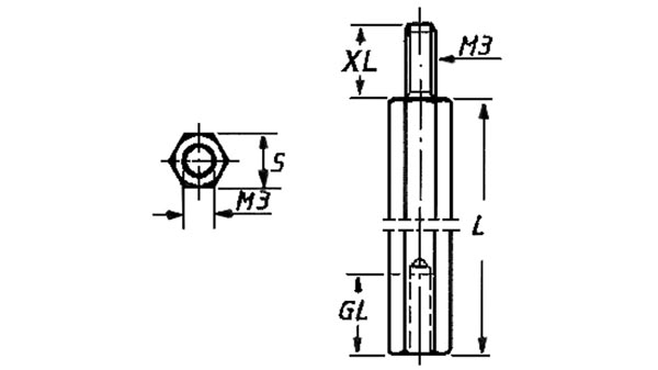 Entretoise métallique mâle - femelle 20mm m3 lot de 10 pièces